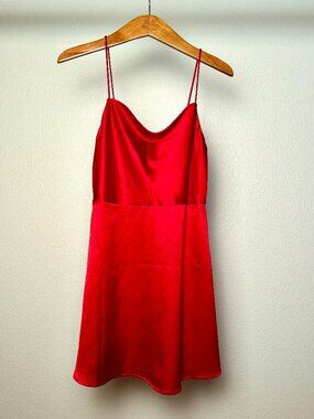 Luna Silky Red Dress size Small Adjustable straps Lined Recycled Sustainable